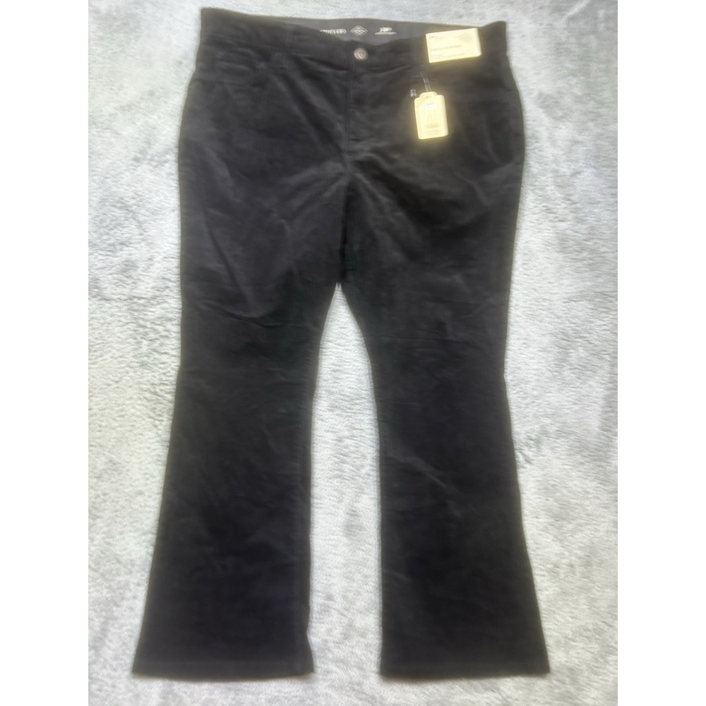 St. John's Bay Jeans Womens 20P Black Bootcut Corduroy Comfort Waist Stretch NEW